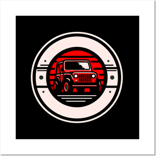 Jeep Wrangler Cherry Red Posters and Art